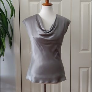 Silk cowl neck sleeveless top